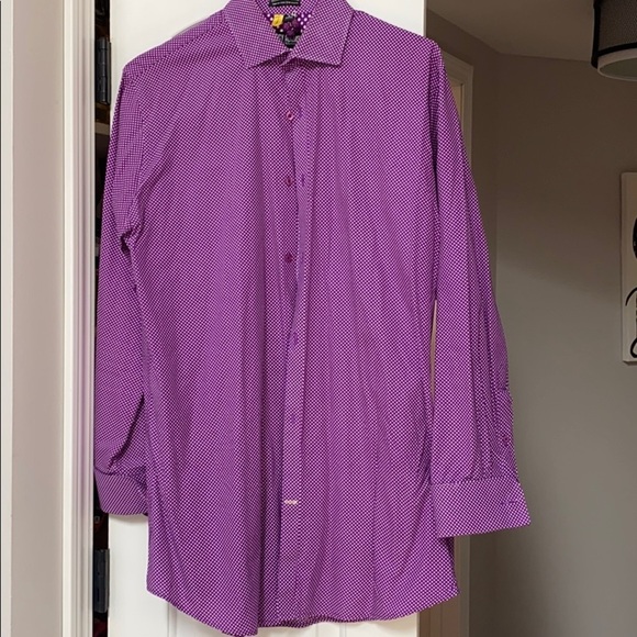 Stacy Adams Other - 𝅺STACY Adams Purple Polka Dot Dress Shirt
